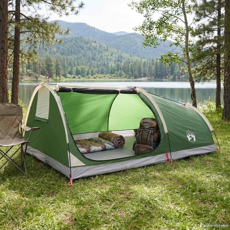 Tente de randonnée imperméable 1 personne 1-Personne Vert 645497645497