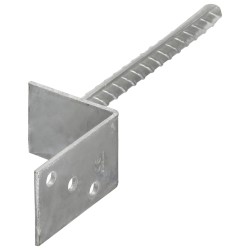 Ancrages de clôture lot de 12 argentés 8 x 6 x 30 cm acier galvanisé 645506645506