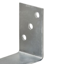 Ancrages de clôture lot de 12 argentés 8 x 6 x 30 cm acier galvanisé 645506645506