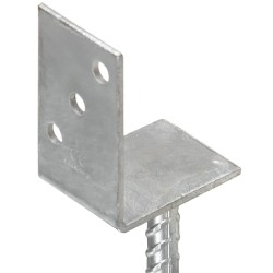 Ancrages de clôture lot de 12 argentés 8 x 6 x 30 cm acier galvanisé 645506645506