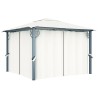 Tonnelle avec rideau 300x300 cm Crème Aluminium 645523645523