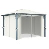 Tonnelle avec rideau 300x300 cm Crème Aluminium 645523645523