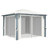 Tonnelle avec rideau 300x300 cm Crème Aluminium 645523645523