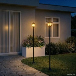 Ensemble de lampadaires 2 pc Noir 16 x 16 x 156 cm 645552645552