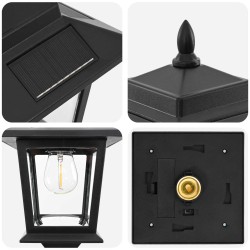 Ensemble de lampadaires 2 pc Noir 16 x 16 x 156 cm 645552645552