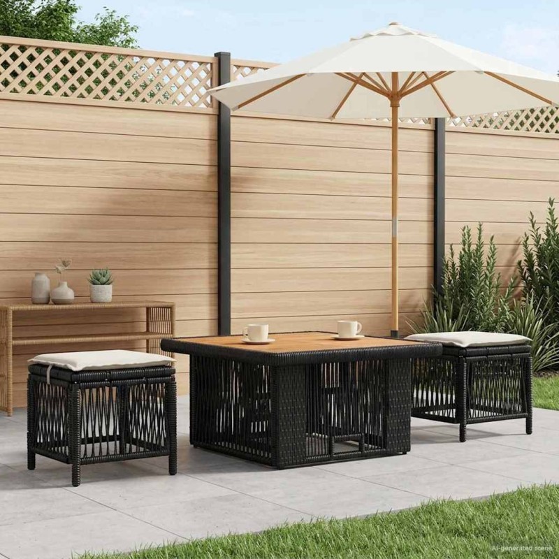 Ensemble de salle à manger pour jardin 3 pcs Beige et crème 645555645555