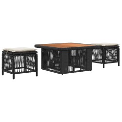 Ensemble de salle à manger pour jardin 3 pcs Beige et crème 645555645555
