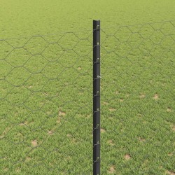 Clôture hexagonale avec poteau 50 x 1,5 m Gris Maille 645560645560