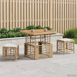 Ensemble de salle à manger pour jardin 3 pcs Nature et Blanc 645568645568
