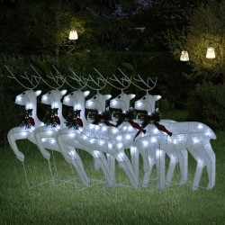 Rennes de Noël 6 pcs Blanc 120 LED 645583645583