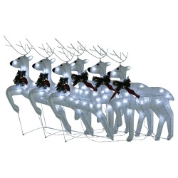 Rennes de Noël 6 pcs Blanc 120 LED 645583645583