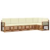 Ensemble de canapé d'angle avec coussin 6 pcs Naturel et Crème 645587645587