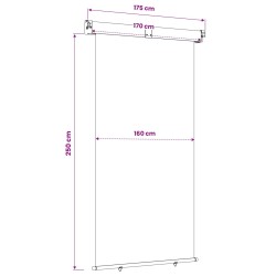Store latéral de balcon 170 x 250 cm 100% polyester fer acier 645594645594