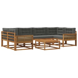 Ensemble de canapés d'extérieur 7 pcs Naturel et Anthracite 645595645595