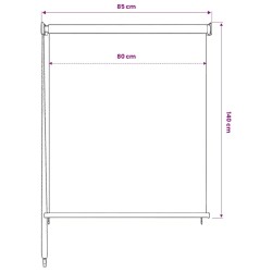 Store roulant d'extérieur blanc 85 (l) x 140 (H) cm HDPE 645597645597