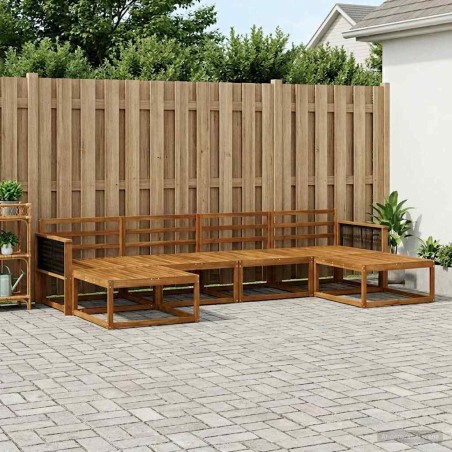 Ensemble de canapés d'extérieur 6 pcs Naturel 645598645598