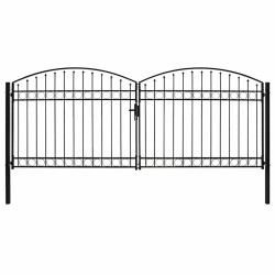 Portail de clôture ASSEN à double porte avec arc en acier 400x175 cm 645607645607