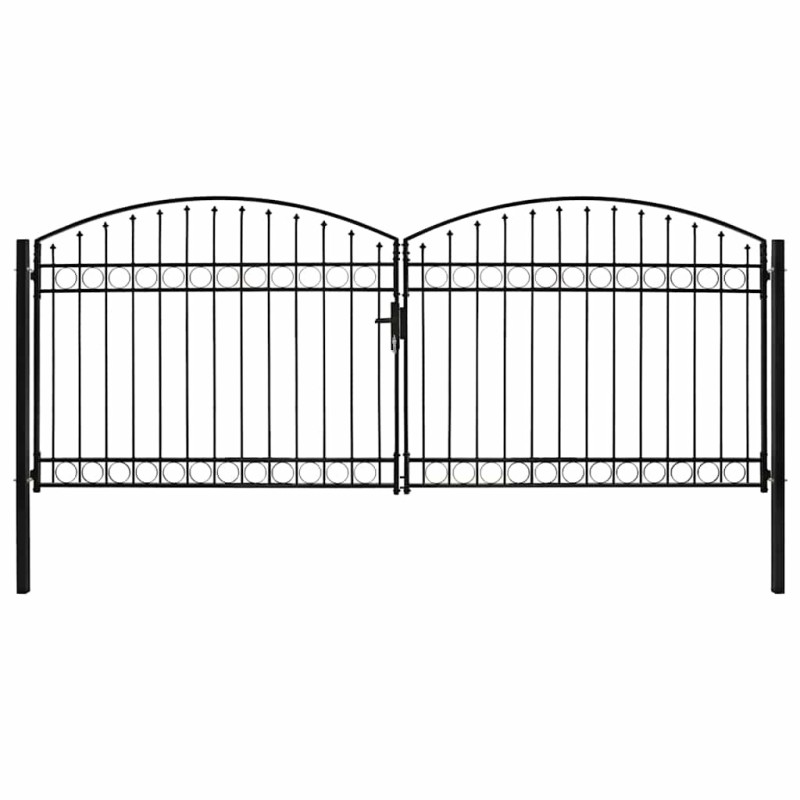 Portail de clôture ASSEN à double porte avec arc en acier 400x175 cm 645607645607