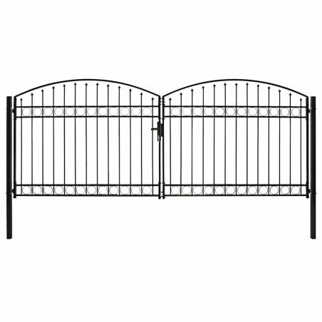 Portail de clôture ASSEN à double porte avec arc en acier 400x175 cm 645607645607