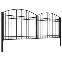 Portail de clôture ASSEN à double porte avec arc en acier 400x175 cm 645607645607