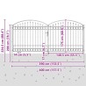 Portail de clôture ASSEN à double porte avec arc en acier 400x175 cm 645607645607