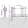 Portail de clôture ASSEN à double porte avec arc en acier 400x175 cm 645607645607