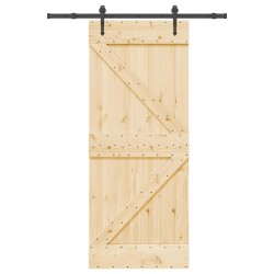 Porte coulissante NARVIK Naturel et noir 85 x 210 cm (152,5 cm) 645610645610