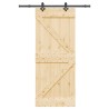 Porte coulissante NARVIK Naturel et noir 85 x 210 cm (152,5 cm) 645611645611