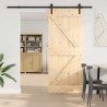 Porte coulissante NARVIK Naturel et noir 85 x 210 cm (213,5 cm) 645613645613