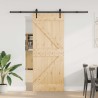 Porte coulissante NARVIK Naturel et noir 85 x 210 cm (213,5 cm) 645614645614