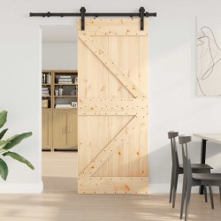 Porte coulissante NARVIK Naturel et noir 85 x 210 cm (152,5 cm) 645615645615