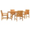 Ensemble de salle à manger pour jardin 5 pc Marron 645617645617