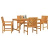 Ensemble de salle à manger pour jardin 5 pc Marron 645617645617