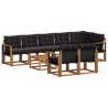 Ensemble de canapés d'extérieur 9 pcs Naturel et Noir 645618645618