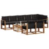 Ensemble de canapés d'extérieur 9 pcs Naturel et Noir 645618645618
