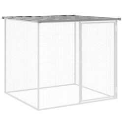 Poulailler avec toit gris clair 1003x98x90 cm acier galvanisé 645619645619