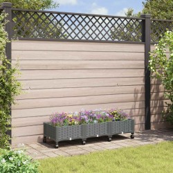 Jardinière avec Roues Gris clair 120 x 40 x 33 cm PP 645627645627