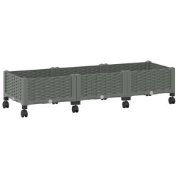 Jardinière avec Roues Gris clair 120 x 40 x 33 cm PP 645627645627