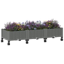 Jardinière avec Roues Gris clair 120 x 40 x 33 cm PP 645627645627