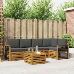 Ensemble de canapé d'angle 6 pcs Naturel et Anthracite 645629645629