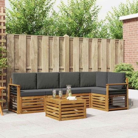 Ensemble de canapé d'angle 6 pcs Naturel et Anthracite 645629645629