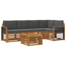 Ensemble de canapé d'angle 6 pcs Naturel et Anthracite 645629645629