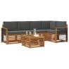 Ensemble de canapé d'angle 6 pcs Naturel et Anthracite 645629645629