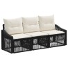 Ensemble de canapé de jardin 3 pcs Noir polyrotin 645630645630