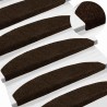 Tapis d'escalier auto-adhésifs 15 pcs Marron 80 x 24,5 x 3,5 cm 645631645631