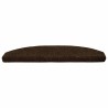 Tapis d'escalier auto-adhésifs 15 pcs Marron 80 x 24,5 x 3,5 cm 645631645631