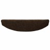 Tapis d'escalier auto-adhésifs 15 pcs Marron 80 x 24,5 x 3,5 cm 645631645631