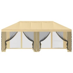 Housse de tonnelle avec murs latéraux 6 x 3 m Crème Polyester 645633645633