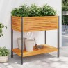 Jardinière et étagère 80x45x80 cm bois massif d'acacia et acier 645634645634