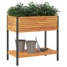 Jardinière et étagère 80x45x80 cm bois massif d'acacia et acier 645634645634
